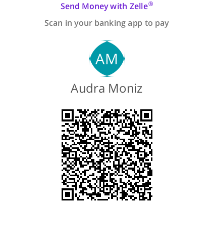 Zelle QR code for Audra Moniz